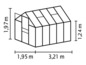 Rozměry skleníku s plochou střechou.