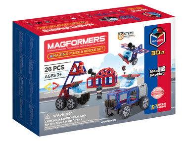 Magformers Magnetická stavebnice Amazing Police & Rescue Set, 26dílná