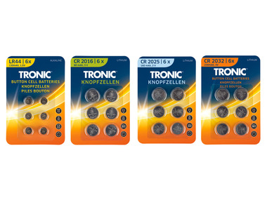 TRONIC® Knoflíkové baterie, 6 kusů