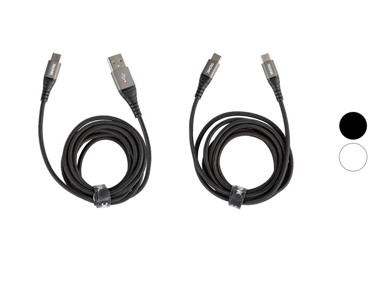 Zobrazit na celou obrazovku TRONIC® Datový a nabíjecí kabel USB-C, 1 m, 480 Mbps, textilní, kovový konektor - Obrázek 1