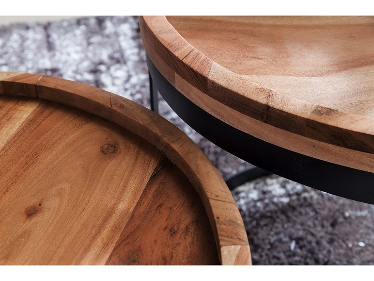  Zobrazit na celou obrazovku Wohnling Odkládací stolek AKOLA ze sheeshamového dřeva, 2 kusy - Obrázek 11