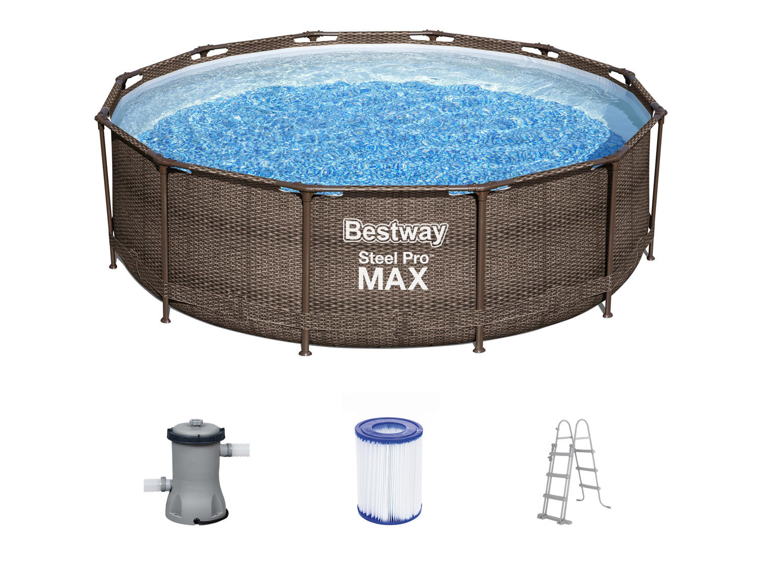 Bestway Bazén Steel Pro Max™ DELUXE SERIES™ s filtračním zařízením a schůdky, Ø 3,66 x 1 m