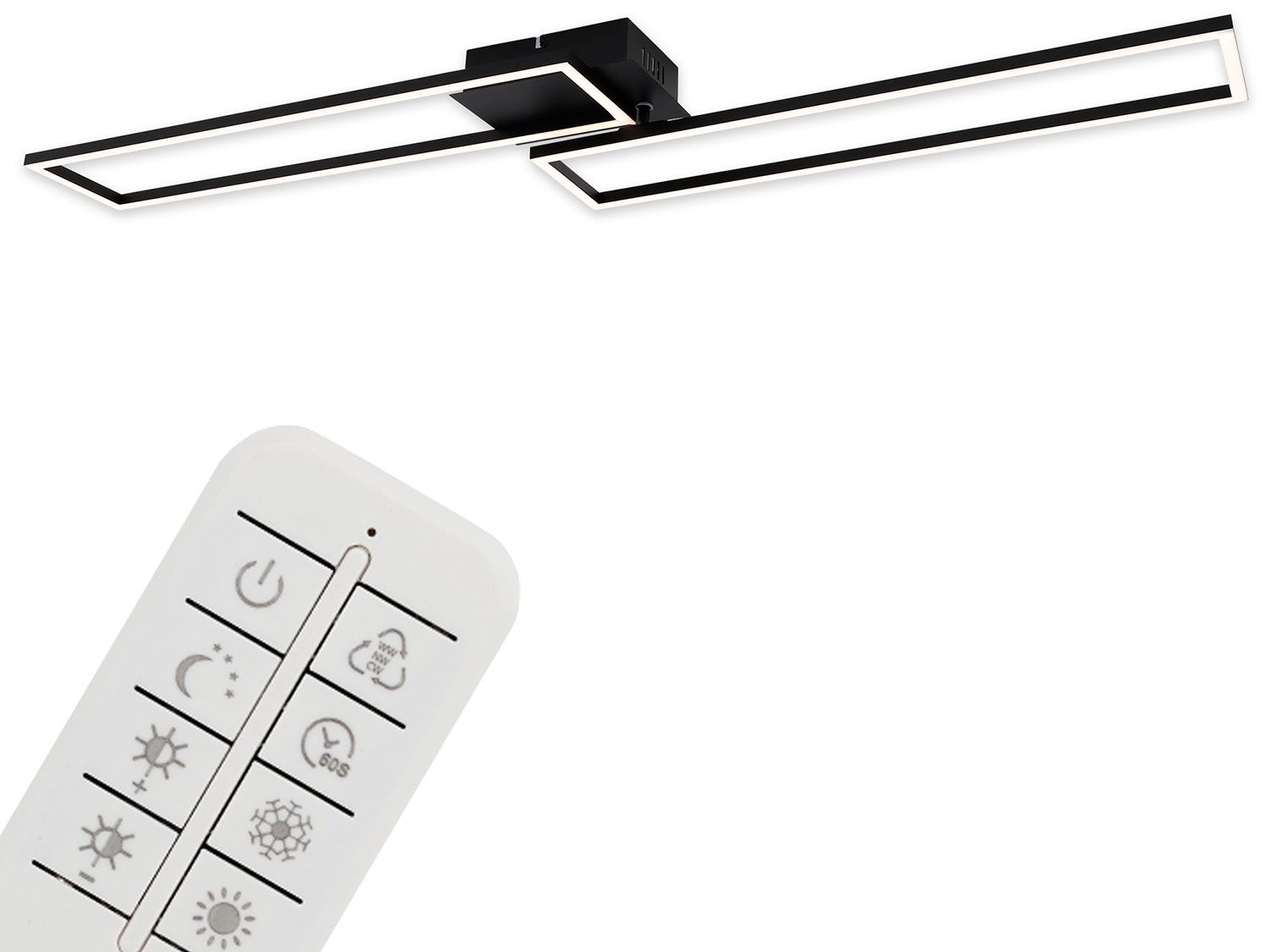 Briloner Designové stropní LED svítidlo (obdélníkové (černé))