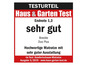 Výsledek testu Haus & Garten Test pro matraci Breckle Duo Plus: velmi dobrý.