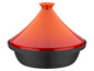 Oranžová litinová tajine s víkem.