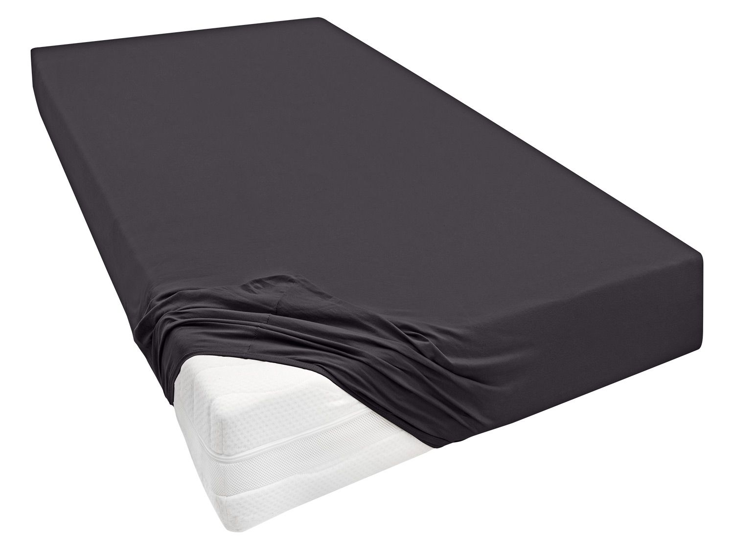 Biberna Žerzejové napínací prostěradlo (180–200 x 200–220 cm, antracitová)