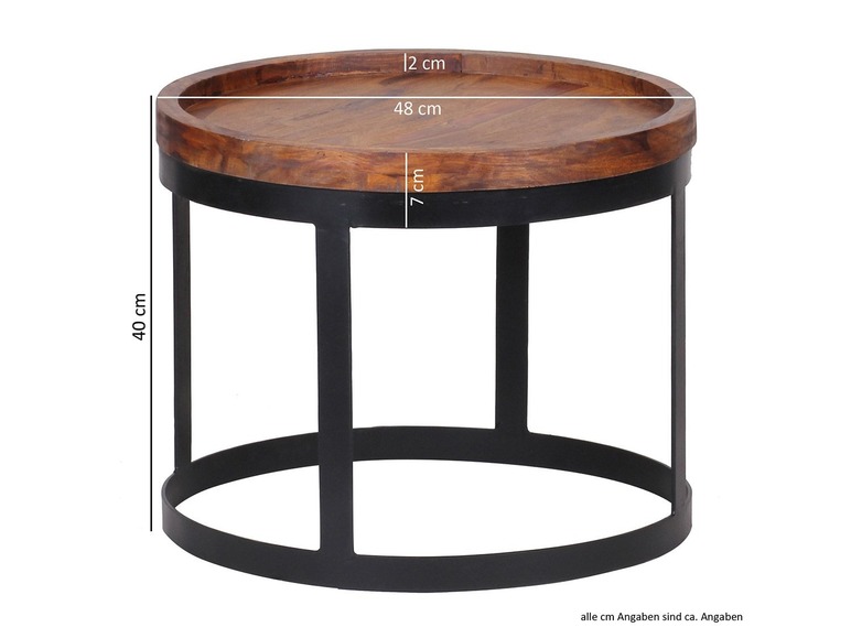  Zobrazit na celou obrazovku Wohnling Odkládací stolek AKOLA ze sheeshamového dřeva, 2 kusy - Obrázek 6