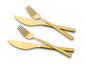 Dvě zlaté vidličky a nože značky Echtwerk.