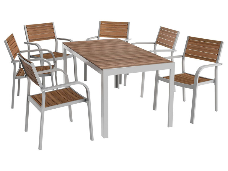  Zobrazit na celou obrazovku florabest Stohovatelná hliníková židle s eukalyptovým dřevem - Obrázek 6