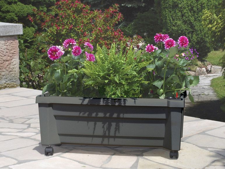 KHW Truhlík na rostliny se zavlažovacím systémem Calypso (antracitová)