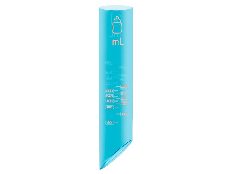 Modrá dětská láhev s měřítkem do 360 ml.