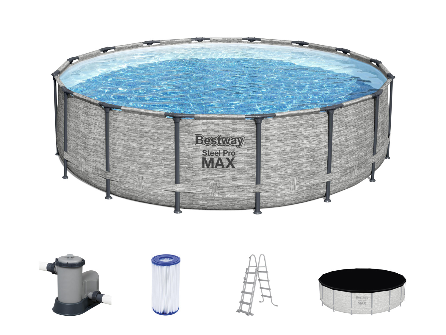 Bestway Bazén Steel ProMAX™ s filtračním zařízením a schůdky, Ø 4,88 x 1,22 m