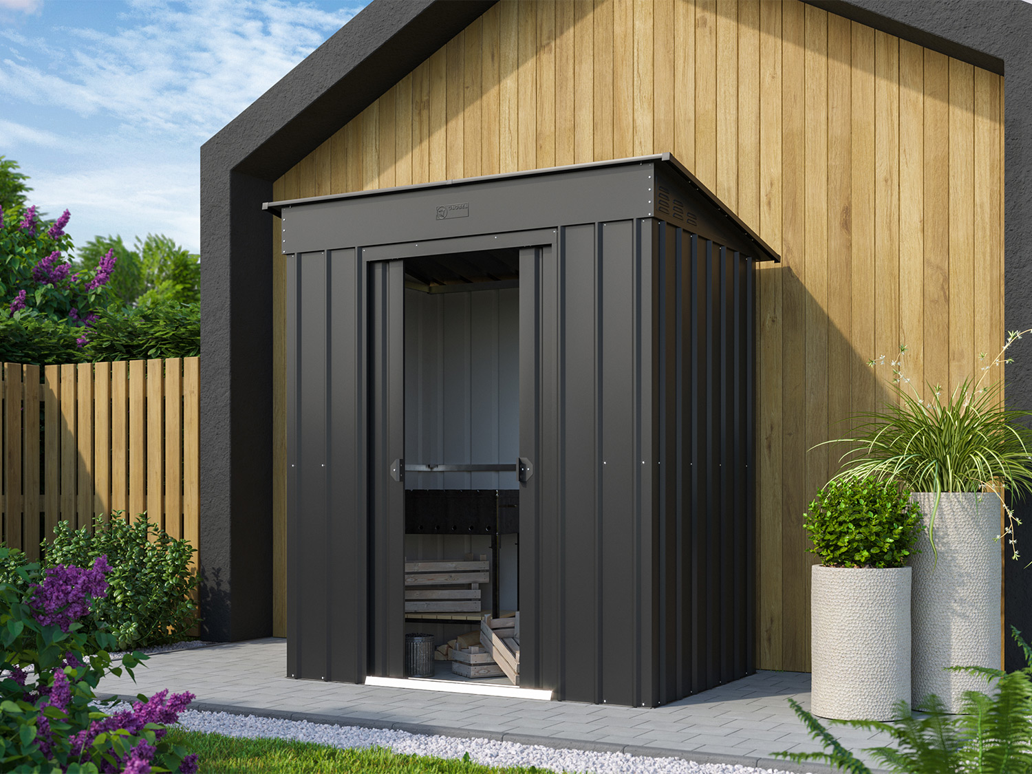 Globel Zahradní přístřešek Skillion (antracitová, 64cm)