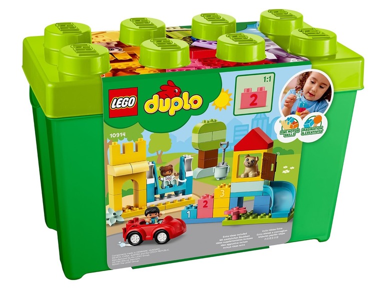 LEGO Duplo s kostkami, domečkem, autíčkem a skluzavkou