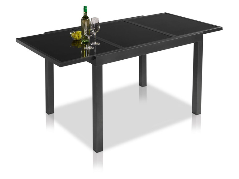  Zobrazit na celou obrazovku florabest Rozkládací hliníkový stůl se skleněnou deskou ALU, černá - Obrázek 5
