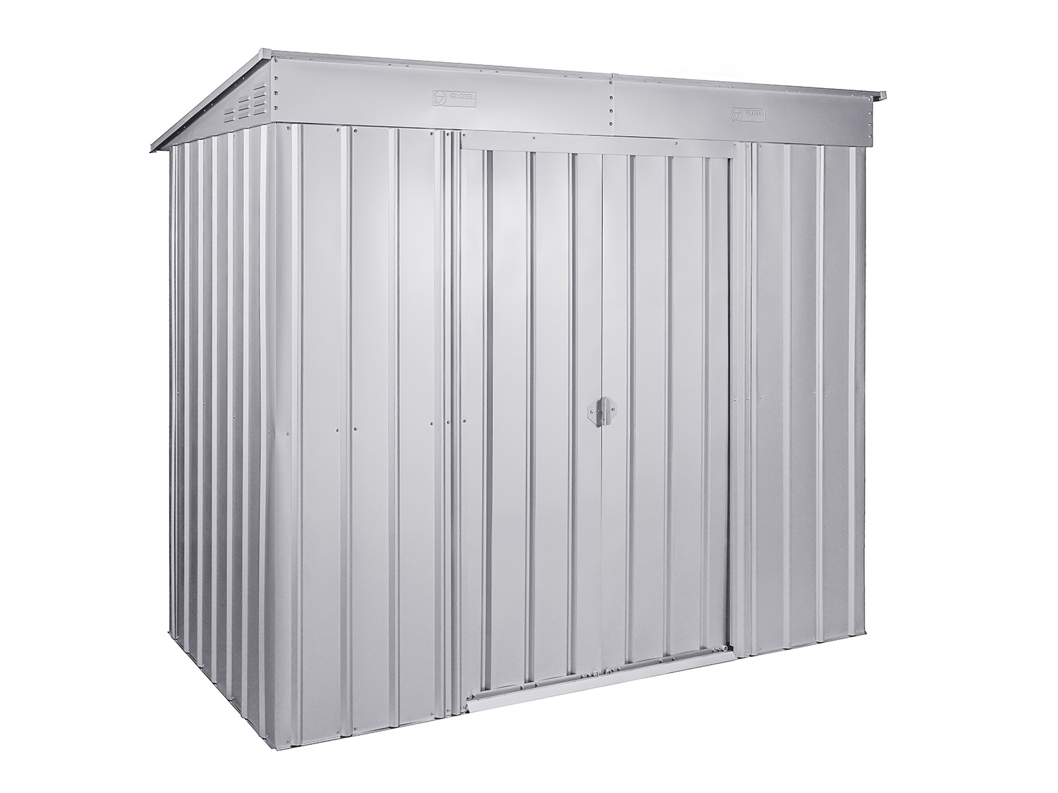 Globel Zahradní přístřešek Skillion (metalická stříbrná, 84cm)