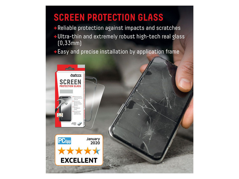  Zobrazit na celou obrazovku Stark Ochranné sklo na smartphone s rámečkem - Obrázek 2