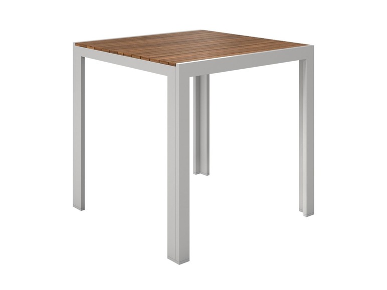  Zobrazit na celou obrazovku florabest Hliníkový stůl s deskou z eukalyptového dřeva, 75 x 75 cm - Obrázek 1