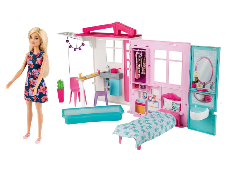  Zobrazit na celou obrazovku Barbie Prázdninový dům s nábytkem a panenkou - Obrázek 1