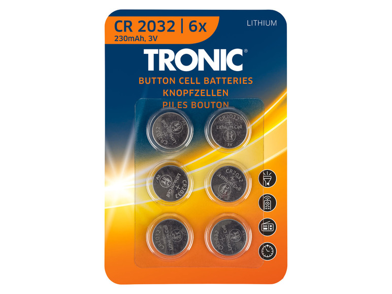 TRONIC® Knoflíkové baterie, Lithium CR2032 Lidl.cz