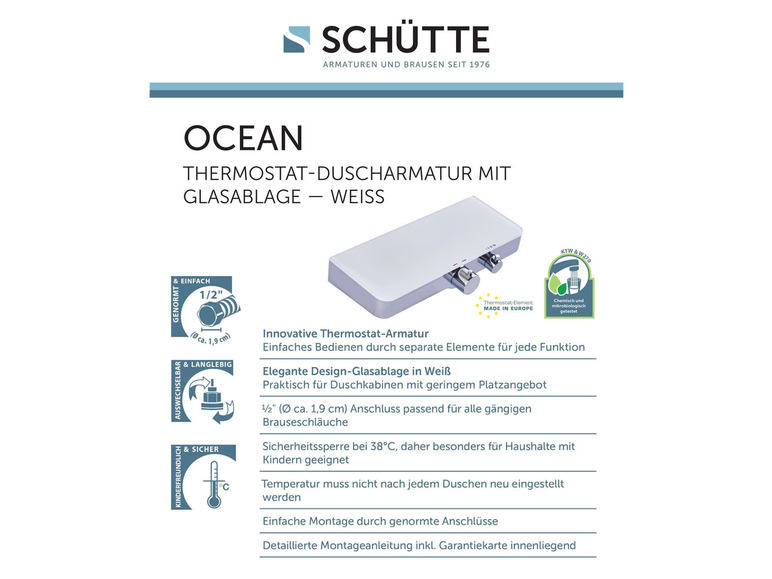 Zobrazit na celou obrazovku Schütte Sprchová baterie OCEAN - Obrázek 7