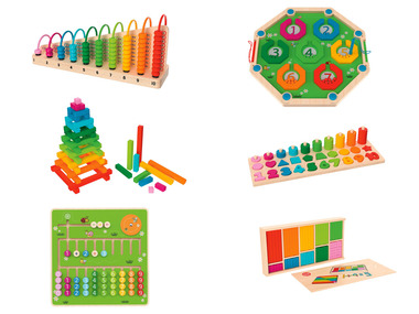 PLAYTIVE® Dřevěná hra na počítání Montessori