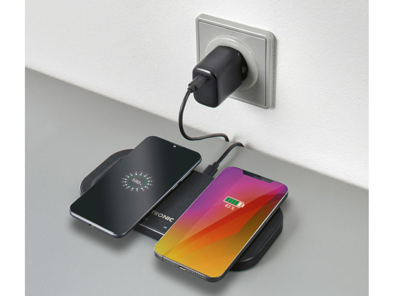 Zobrazit na celou obrazovku TRONIC® Bezdrátová duální nabíječka Qi s kovovým rámem - Obrázek 6