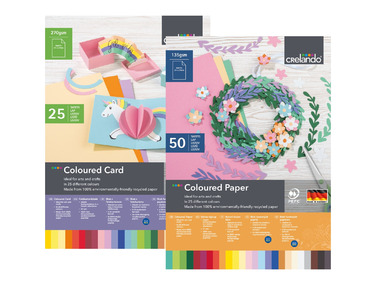 CRELANDO® Blok s fotokartony / barevnými papíry