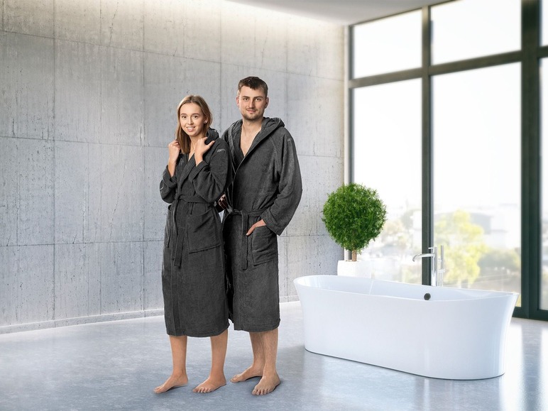  Zobrazit na celou obrazovku Biberna Velurový župan s kapucí, unisex - Obrázek 3