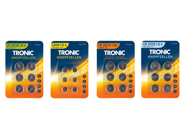 TRONIC® Knoflíková baterie, 6 kusů