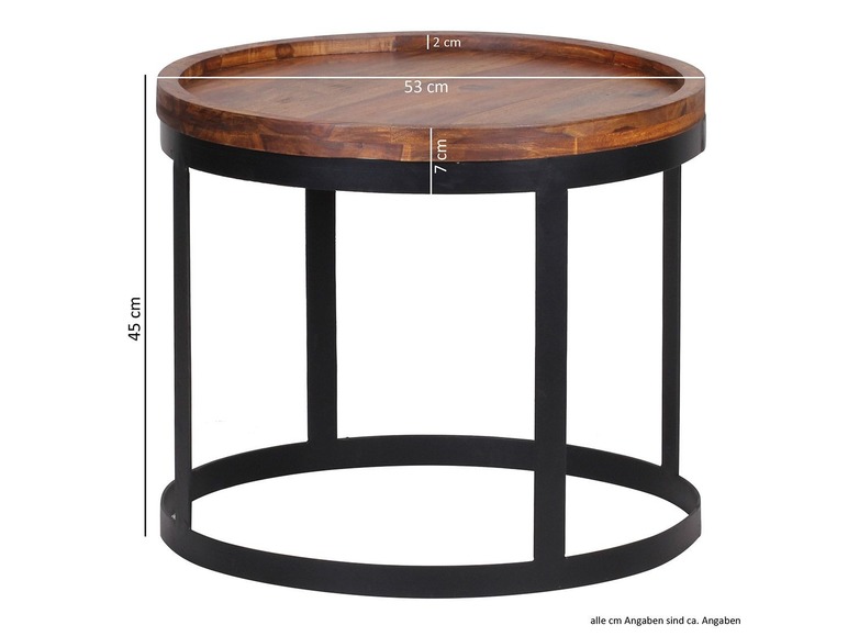  Zobrazit na celou obrazovku Wohnling Odkládací stolek AKOLA ze sheeshamového dřeva, 2 kusy - Obrázek 4