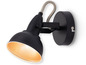 Černá nástěnná lampa s kulatým stínítkem