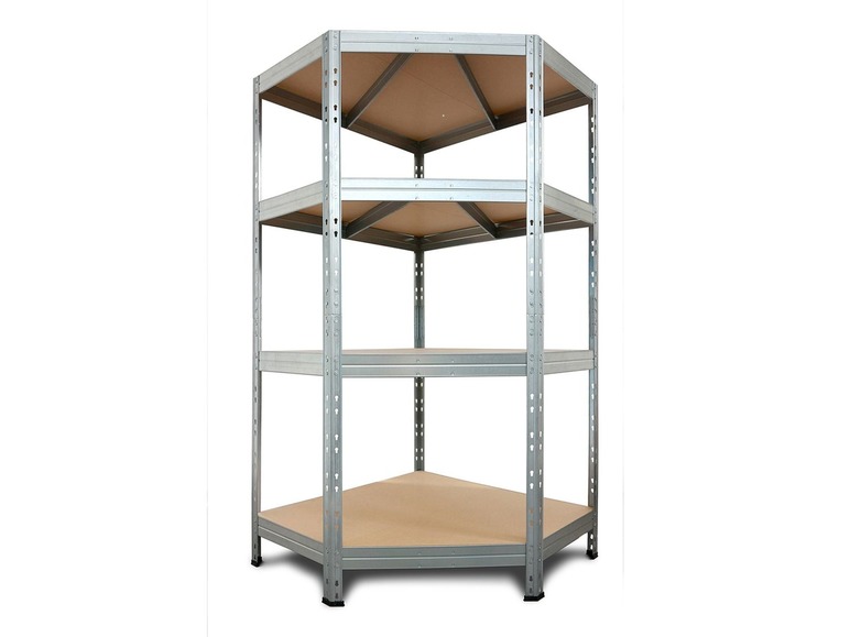  Zobrazit na celou obrazovku AR SHELVING Vysokozátěžový rohový regál se 4 policemi Rivet, 180 x 90 x 90 x 45 cm - Obrázek 3