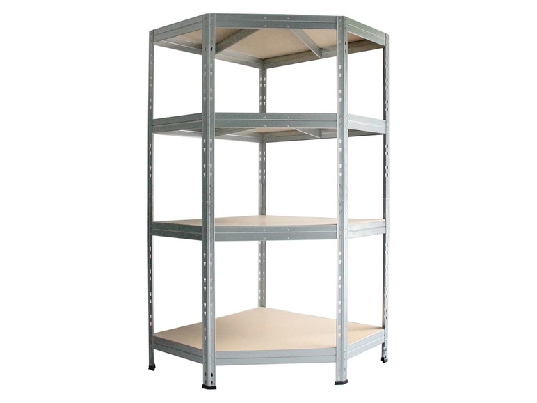  Zobrazit na celou obrazovku AR SHELVING Vysokozátěžový rohový regál se 4 policemi Rivet, 180 x 90 x 90 x 45 cm - Obrázek 1