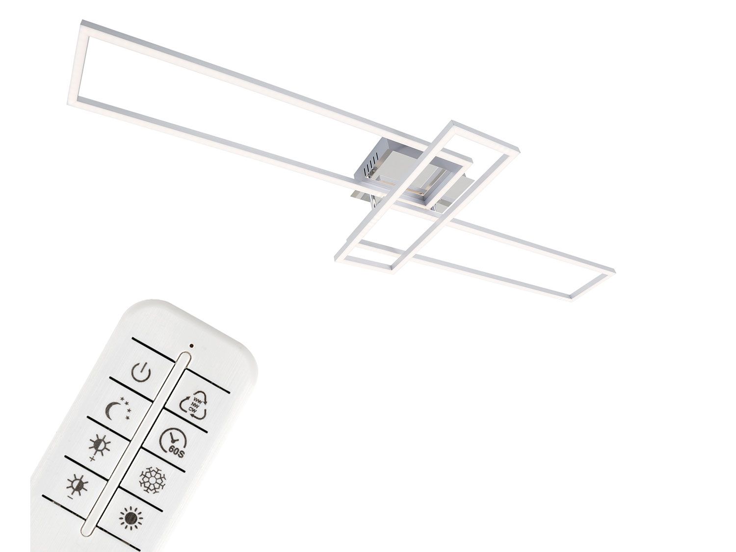 Briloner Designové stropní LED svítidlo (3násobný obdélníkový (chrom))
