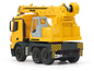 Žlutý model jeřábu Liebherr.