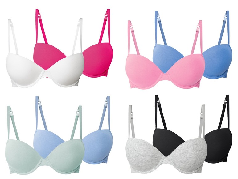  Zobrazit na celou obrazovku ESMARA® Lingerie Dámská push-up podprsenka, 2 kusy - Obrázek 1