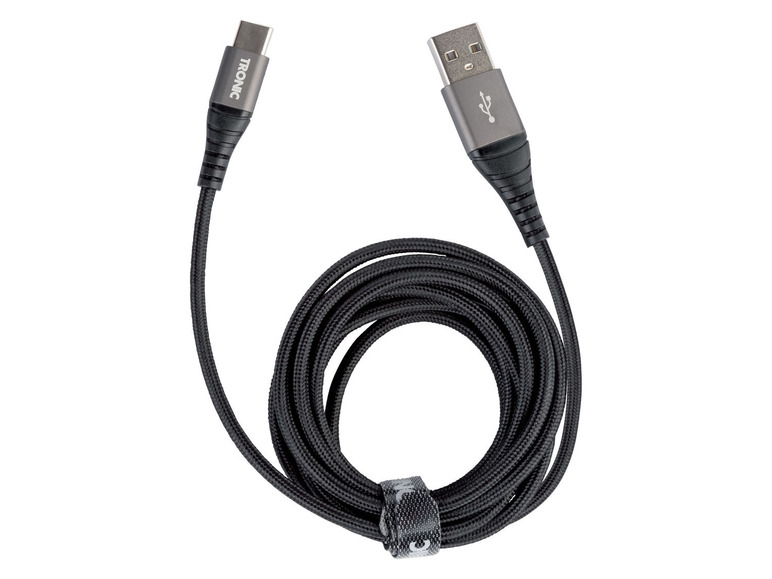  Zobrazit na celou obrazovku TRONIC® Datový a nabíjecí kabel USB-C, 1 m, 480 Mbps, textilní, kovový konektor - Obrázek 3