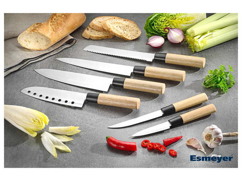  Zobrazit na celou obrazovku Esmeyer Sada nožů s dřevěnou rukojetí, 6dílná - Obrázek 2