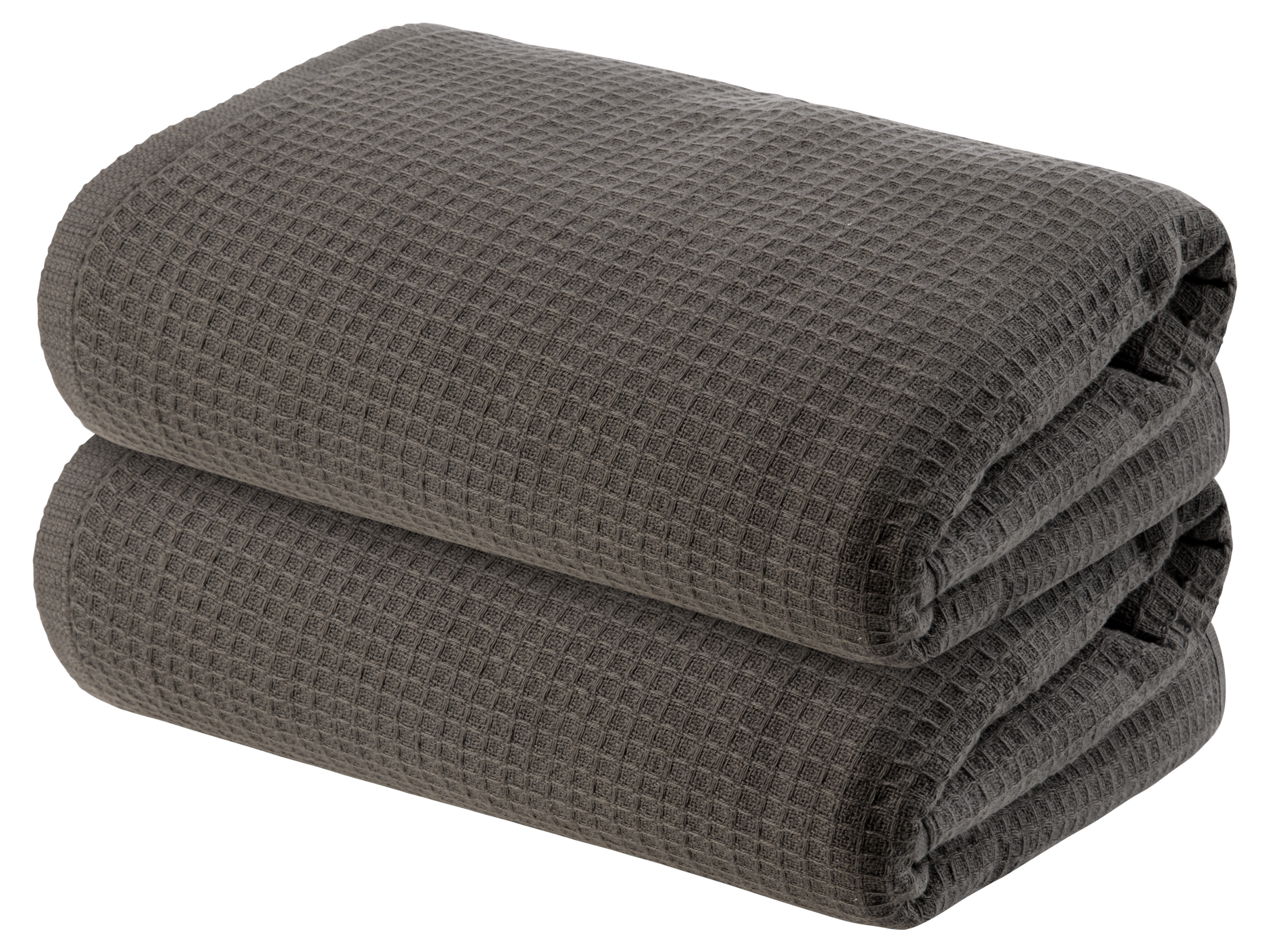 Livarno home Prémiový vaflový ručník, 50 x 100 cm, 500 g/m2, 2 kusy (tmavě šedá)