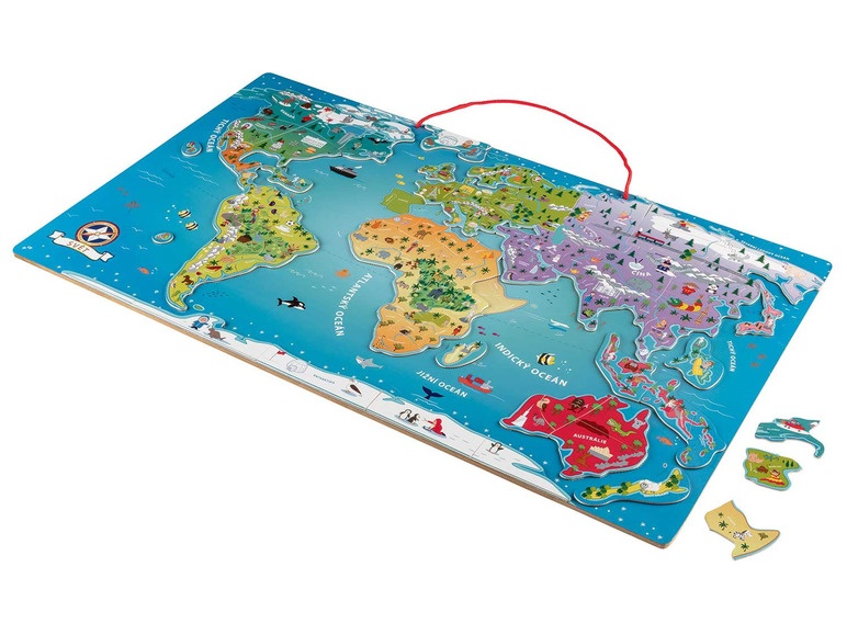  Zobrazit na celou obrazovku Playtive Dřevěná magnetická mapa - Obrázek 3