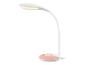Bílá a růžová LED stolní lampa; moderní design.