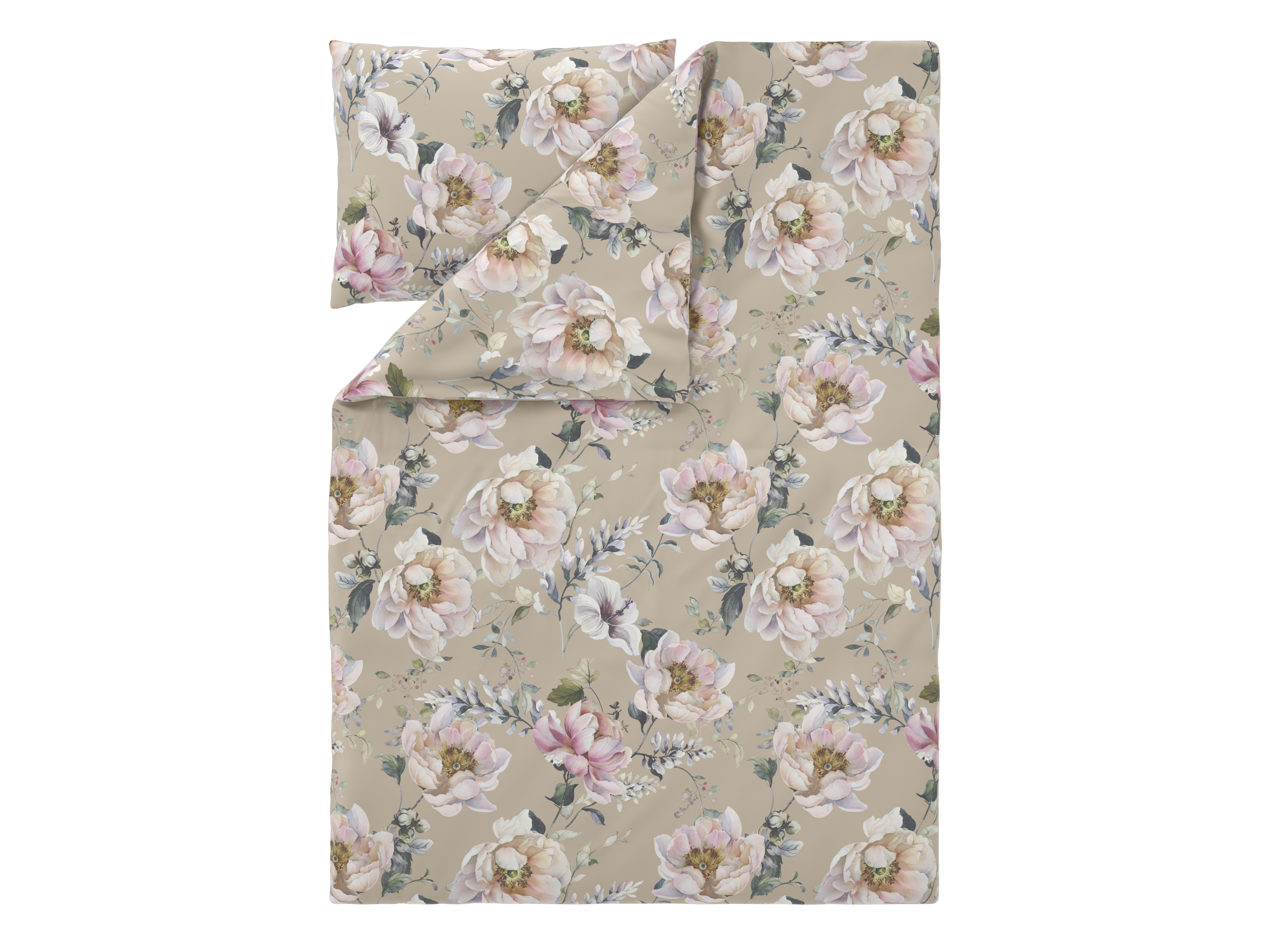 Livarno® Saténové ložní povlečení, 140 x 200 cm, 70 x 90 cm (béžová)