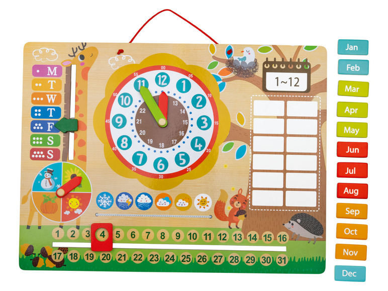  Zobrazit na celou obrazovku Playtive Dřevěné nástěnné hodiny s kalendářem / Notebook - Obrázek 11