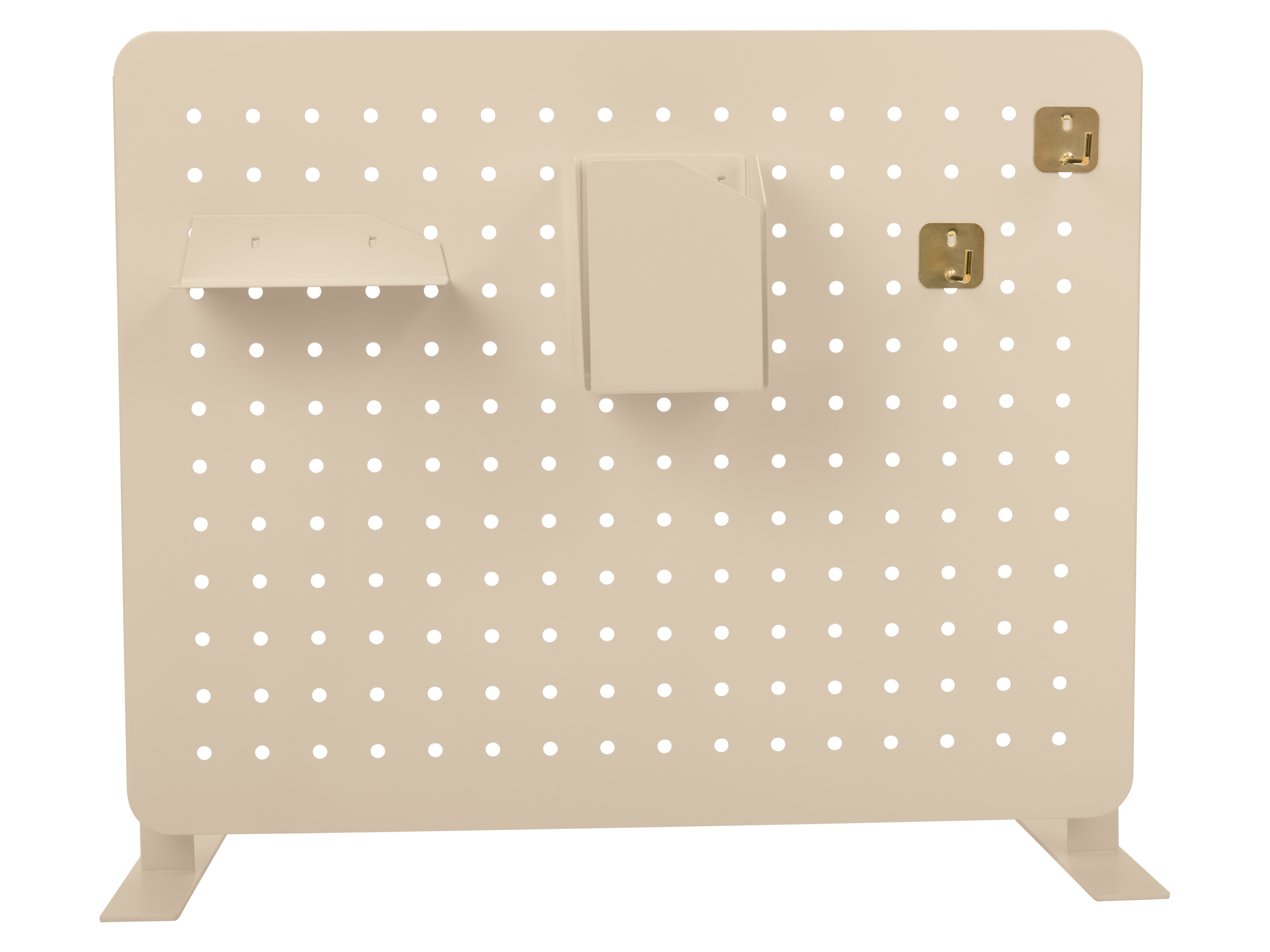 Crelando® Nástěnný organizér s příslušenstvím (Pegboard se 6 komponenty, slonovinová kost)