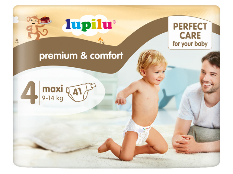  Zobrazit na celou obrazovku lupilu® Dětské pleny Premium Comfort, velikost 4 MAXI, 41 kusů - Obrázek 1