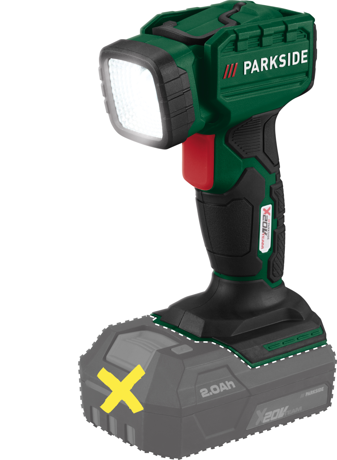 Parkside® Aku ruční LED reflektor Plhla 20 Li A1 / Aku ruční LED reflektor Plhla 20-Li C1 – bez akumulátoru a nabíječky (20V Plhla 20 Li A1)
