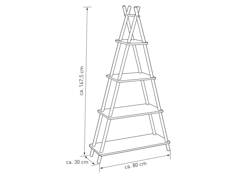  Zobrazit na celou obrazovku LIVARNO home Teepee policový regál - Obrázek 5