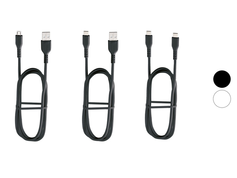 Zobrazit na celou obrazovku TRONIC® Kabel pro nabíjení a přenos dat USB-C, USB-A a Micro, 1 m - Obrázek 1
