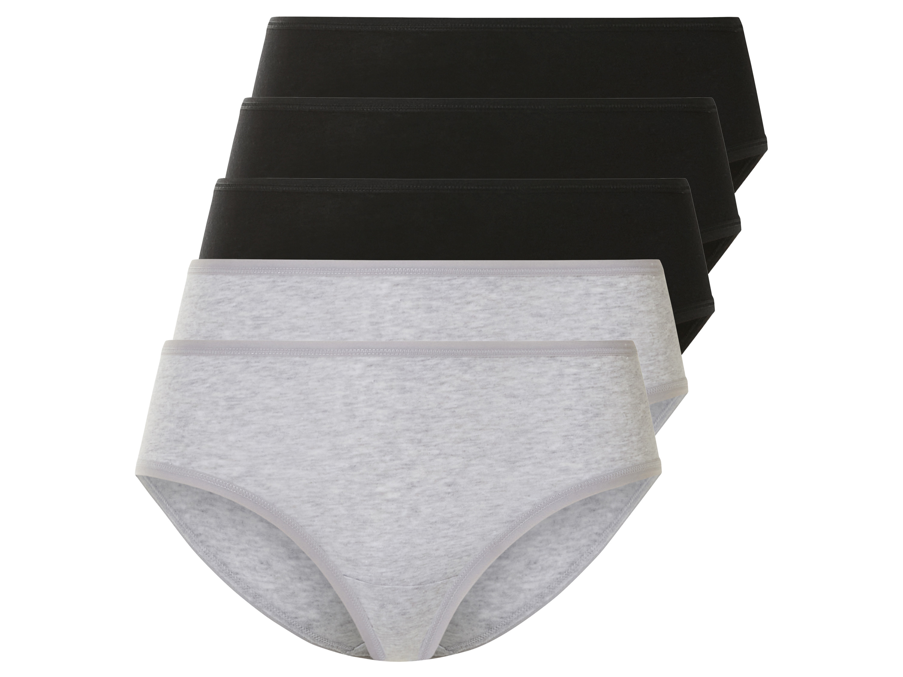esmara® Dámské kalhotky, 5 kusů (černá/šedá, Xs(32/34))